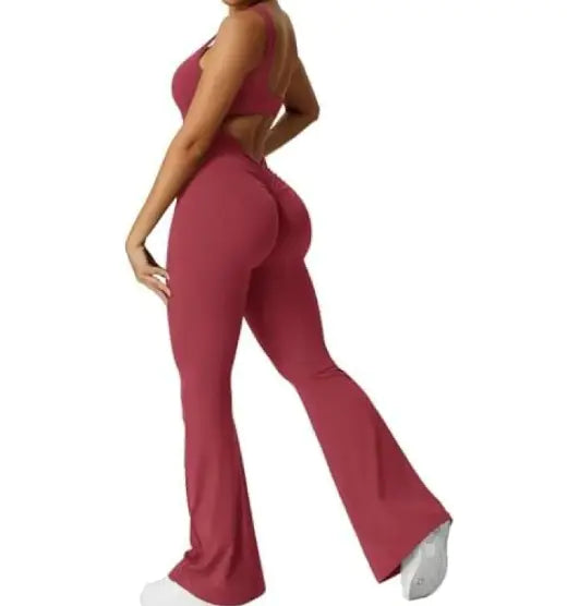 V-Back Fitness Jumpsuit