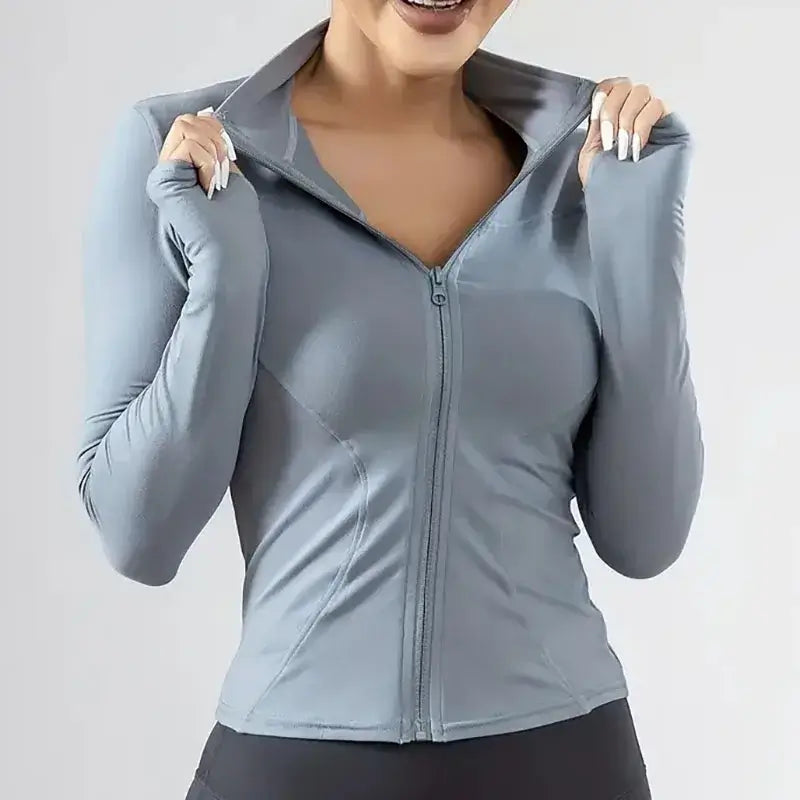 Women's Lightweight Zip-Up Running Jacket | Quick-Dry Yoga Top