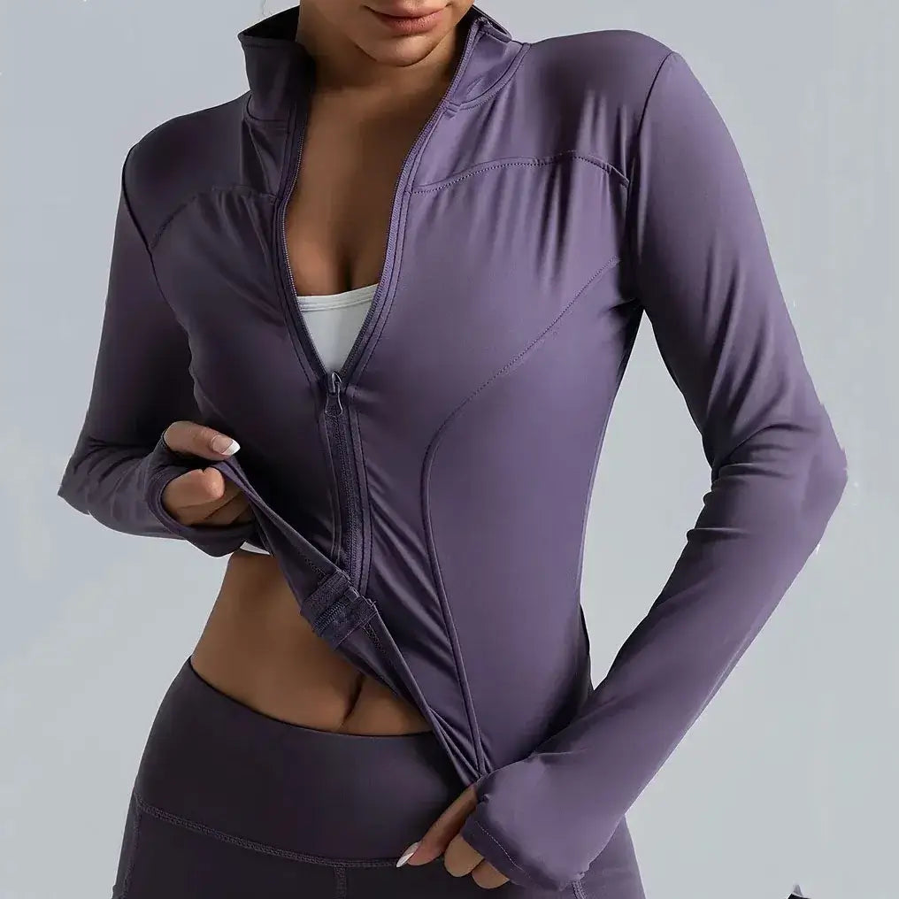Women's Lightweight Zip-Up Running Jacket | Quick-Dry Yoga Top