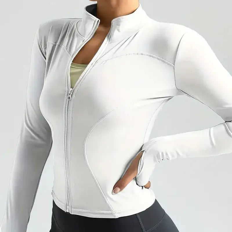 Women's Lightweight Zip-Up Running Jacket | Quick-Dry Yoga Top