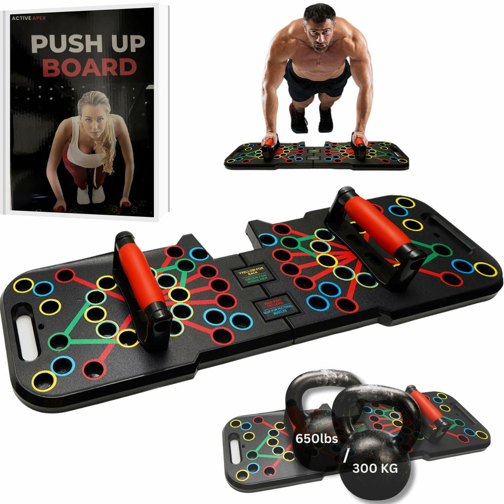 ACTIVE APEX Foldable Push Up Board 60+ Color Code Multi-Functional Gym
